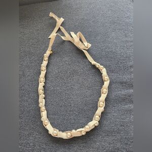 Stella And Dot Cream Pearl Ribbon Necklace